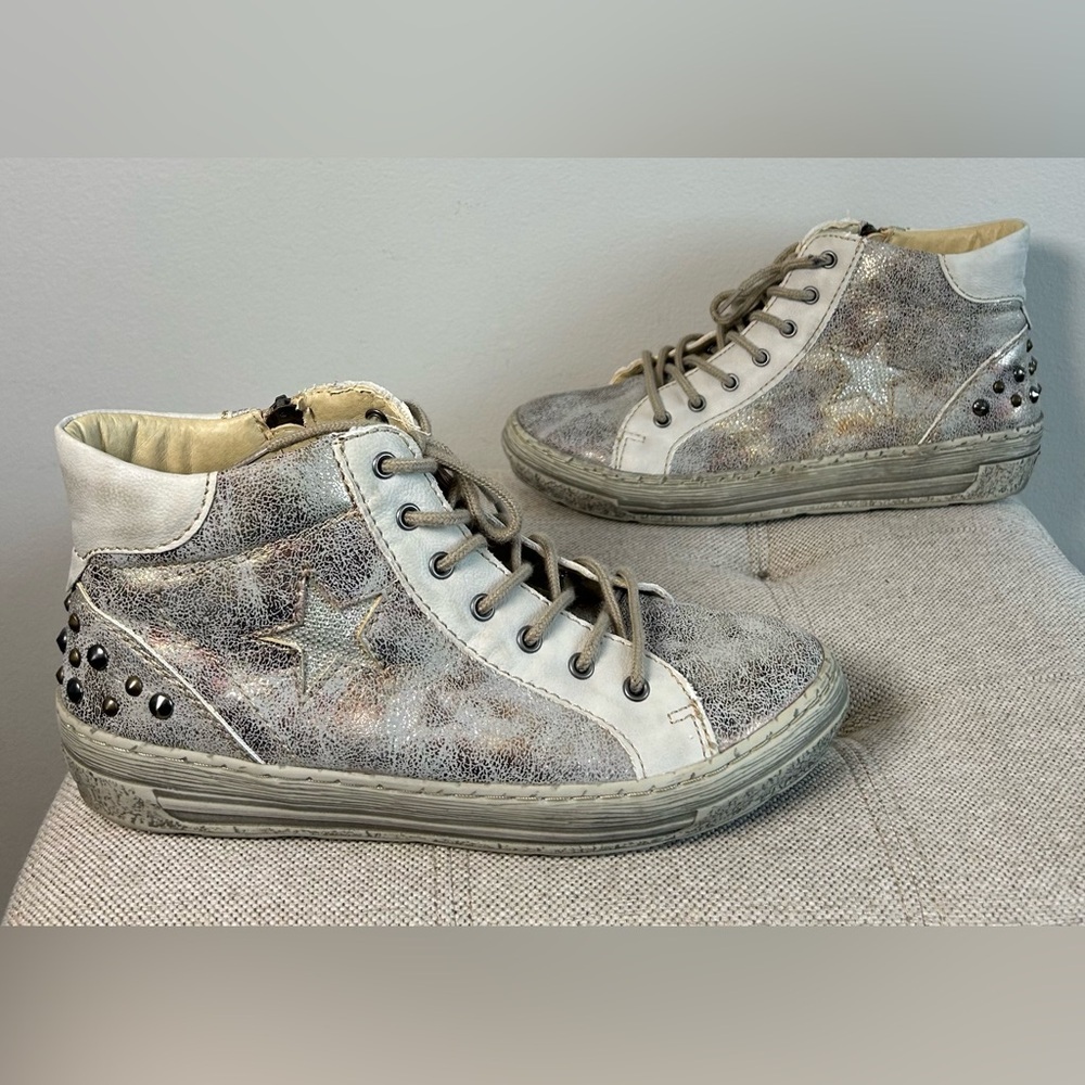 Rieker Antistress Women’s Sneakers Shoes Lace-up Zip Star Studded Size 39EU RARE